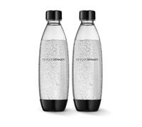 sodastream 1L Twin Pack Dishwasher Safe Slim Bottle (Black)