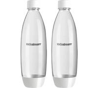 SodaStream 1L Twin Pack Dishwasher Safe Slim Bottle (White)