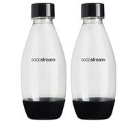 sodastream 0.5L Twin Pack Dishwasher Safe Slim Bottle (Black)