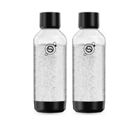 Sodastream Bottle Twin Pack, Fizz & Refresh 2x1L Water Bottle, Black | Fresh fizz for everyday hydration. Two reusable 1L carbonating bottles that fit TERRA, ART, FRESH, FRESH PLUS, ENSO & MIX