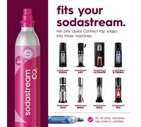 SodaStream CO2 Gas Cylinder Refill 1 x 60L Pink Quick Connect Soda Stream G