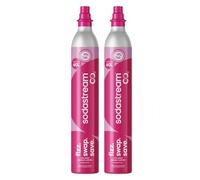 SodaStream - 2 x CO2 Cylinder for Sparkling Water Maker, Quick Connect Gas system, Makes 60 Litres Fizzy Drinks, Compatible with Terra, Duo and Art, Reduce Plastic Waste, Pink