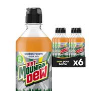 Sodastream Diet Mountain Dew® Syrup Drink Mix, Sugar Free Caffeinated Syrup, Citrus Flavour, 6 x 440ml Multipack, Home Sparkling Water, Makes Approx. 54L