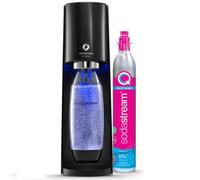 Sodastream E-Terra Sparkling Water Maker In Black & 1L Water Bottle - Retro Drinks Maker