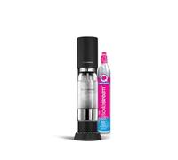 SodaStream® enso™ Premium Stainless Steel Water Carbonator with 1 Litre BPA-Free Plastic Bottle (Dishwasher Safe) + Quick Conntect CO2 Cylinder, Colour: Black