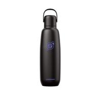 sodastream Fizz & Go Cool Stainless Steel, 0.9L Double Insulated Carbonated Drinks Bottle, Keeps Hot or Cold For 12hrs, Compatible with Sparkling Water Machine, Fizzy Water Bottle, Black