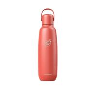 sodastream Fizz & Go Cool Stainless Steel, 0.9L Double Insulated Carbonated Drinks Bottle, Keeps Hot or Cold For 12hrs, Compatible with Sparkling Water Machine, Fizzy Water Bottle, Papaya Red