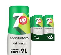 SodaStream Flavours 7Up Sparkling Drink Mix, Fizzy Drink Maker Concentrate, Original Soda with Natural Lemon & Lime Flavouring, Caffeine Free, Official 7Up x SodaStream Syrup - 6 x 440ml Multi Pack