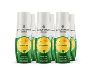 SodaStream Flavours Classic Ginger Ale, Fizzy Drink Maker Concentrate, Aspartame Free SodaStream Syrup, Sparkling Water Flavouring with Natural Ginger, Low Cal Mixer for Cocktails - 6x440ml Multi Pack