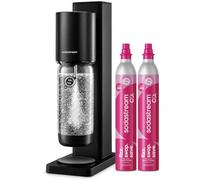 Sodastream FRESH Sparkling Water Maker Black Starter Kit, 2 CO2 & 1L Bottle | Turn tap water into your favourite fizzy drinks in seconds. Includes 2 Quick Connect CO2 cylinders and a reusable 1L bottle