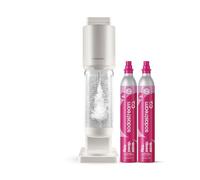 Sodastream FRESH Sparkling Water Maker White Starter Kit, 2 CO2 & 1L Bottle | Turn tap water into your favourite fizzy drinks in seconds. Includes 2 Quick Connect CO2 cylinders and a reusable 1L bottle