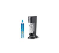 SodaStream Genesis Sparkling Water Maker Refillable Carbonated Water Maker, 1 Litre Bottle & 60 L CO2 Cylinder (Black)