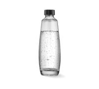 SodaStream Duo Stylish 1L Glass Carafe for Duo Pink Machine ONLY. Refillable carafe for carbonated drinks. Dishwasher Safe. Only Compatible with the Duo Sparkling Water Maker, 1L, Black