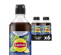 Sodastream Lipton® Ice Tea Lemon Syrup Drink Mix, Sugar Free, Lemon Tea Flavour, 6 x 440ml Multipack, Home Sparkling Water, Makes Approx. 54L