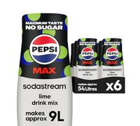 Sodastream Pepsi MAX Lime Fizzy Water Flavouring Syrup, Sugar Free Soda Syrup, Zero Sugar Pepsi Flavour, 6 x 440ml Multipack, Home Soda, Flavoured Sparkling Water, Drink Mix, Makes Approx 54L