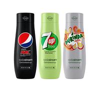 SodaStream Pepsi Max Syrup Bundle, 7Up Free and Mirinda Zero, 3 x 440 ml Drinks Syrup for up to 9 Litres of Ready Drink