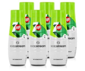Sodastream - Set of 6 x 7UP Free concentrates, sugar-free, 100% original flavour, with measuring cap, 6 x 440 ml.