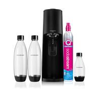 sodastream Terra Value Pack x3 with 2 x 1L 1 x 1/2L Bottle Dishwasher Safe and 1 x Quick Connect Cylinder, Earth Black