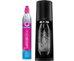 SodaStream Terra Sparkling Water Maker (Black) with CO2 and Dishwasher Safe Bottle