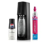 SodaStream - Terra Sparkling Water Maker starter bundle, Quick Connect CO2 System, Includes 60L Gas Cylinder, 1 x 440ml Pepsi Max, BPA-Free 1L Bottle, Eco-Friendly & Reduces Plastic Waste, Black