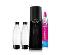 Sodastream Terra Value Pack Sparkling Water Maker with 2 x 1 L Dishwasher Safe Cast Bottles and 1 x Quick Connect CO2 Cylinder for Making up to 60 L of Sparkling Water, Matt Black