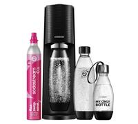 SodaStream Terra Water Carbonator - 3 x Carbonator Bottles & CO2 Cylinder | Sparkling water machine with 60L Quick-Connect CO2 cylinder, 3x 1L plastic bottles, dishwasher safe, height 44 cm