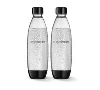 sodastream Twin Pack Fuse Carbonating Water Bottles 1 Litre, for Sparkling Water Maker, BPA Free, for Spirit, Spirit One Touch, Power, Play, Source, 2 x Reusable & Refillable Bottles (Black)