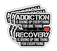SODAVA (3Pcs) (3Pcs) Addiction VS Recovery AA NA for a Clean Sober Life Sticker Sober Stickers Addiction Recovery Sober Stickers Addiction Recovery Stickers Gift Bumper Laptop Stickers 3"x4"
