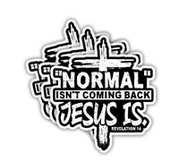 SODAVA (Set of 3) Normal Isn't Coming Back Jesus is Sticker Religious Christ Gifts God Bible Stickers for Laptop Computer Car Wall Accessory Bumper Window Helmet, Stickers 3"x4"