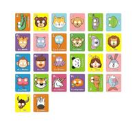 sodeber 26PCS Print Learning Layouts Highlighting Animal Disguises for Engaging Script Recognition and Acting Colorful Animal Script Flashcards