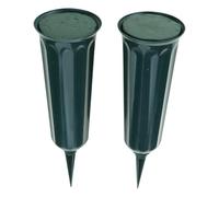 sodeber 2Pack Memorial Flower Vases With Foam And Base Vase For Outdoor Graveside Decoration
