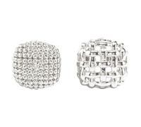 sodeber 2PCS Geometric Hollow Design Rings Elegant Metal Weave Jewelry for Women Adjustable Open Fashion Accessories Sphere Detail