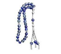 sodeber 33 Beads Ice Cracked Glass Muslims Prayer Rosary Tassels Pendant Misbaha For Daily Worship And