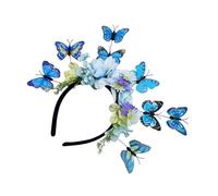 sodeber 3D Butterfly Flower Hairhoop Teaparty Headpiece with Bendable Design for Various Occasion All Age Festival Event Halloween Costume Headpiece