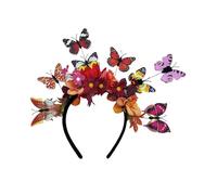 sodeber 3D Butterfly Flower Hairhoop Teaparty Headpiece with Bendable Design for Various Occasion All Age Festival Event Halloween Costume Headpiece