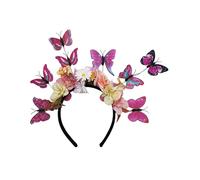 sodeber 3D Butterfly Flower Hairhoop Teaparty Headpiece with Bendable Design for Various Occasion All Age Festival Event Halloween Costume Headpiece