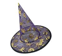 sodeber 5Pcs Witch Costume Hat 33cm High Pointed Wizard Hat Outfit Accessory for Women Men Kid Halloween Cosplay Costume Accessories