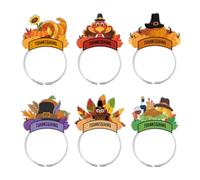 sodeber 6Pieces Thanksgiving Festive Headbands Set For Adult Kids Headhoop Holiday Party Headdress