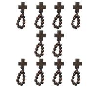 sodeber 8mm Wood Rosary With Crosses For Faithfuls Unisex Religious Amulets Prayer Meditations And