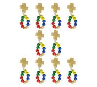 sodeber 8mm Wood Rosary With Crosses For Faithfuls Unisex Religious Amulets Prayer Meditations And
