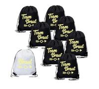 sodeber 8pcs Bridal Shower Drawstring Backpacks Bride Bag Set Wedding Celebration Team Travel Bag for Beach Holiday Use Team Drawstring Backpack Set