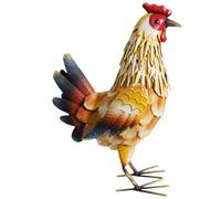 sodeber Additional Large Impermeable Chanticleer Sculpture Rural Iron Substance Simple Install Decorative Accent Everyone Periods Weather Immune Rooster Statue