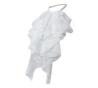 sodeber Adjustable Jabot Neckpiece Tiered Ruffle Lace False Collar Shirt Front Necktie For Pirate Victorian Theme Party Outfits Detachable Lace Collar