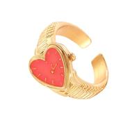 sodeber Adjustable Rings Opening Heart Shape Geometric Finger Alloy Texture Suitable for Various Occasion Retro Love