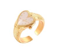 sodeber Adjustable Rings Opening Heart Shape Geometric Finger Alloy Texture Suitable for Various Occasion Retro Love
