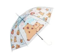sodeber Automatic Open Close Windproof Travel Umbrella Clear Folding Rain Cartoon Capybaras Print For Children