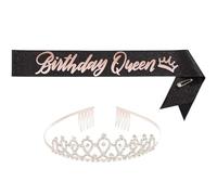 sodeber Birthday Crowns And Sash Set For Women Girls Comfortable Headwear Accessories Adds Fun To Any Party Or