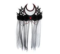 sodeber Black Veil Crown Day Of The Death Headband Hair Accessories Halloween Gothic Headwear