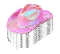 sodeber Breathable LED Cowboy Hat For Adult Western Party Large Curved Brim Fedoras Sunproof Accessory
