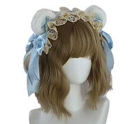 sodeber Cartoon Headband Bear Ear Shaped Hair Hoop Plush Headpiece Women Band Cosplay Party Costume Props Unisex